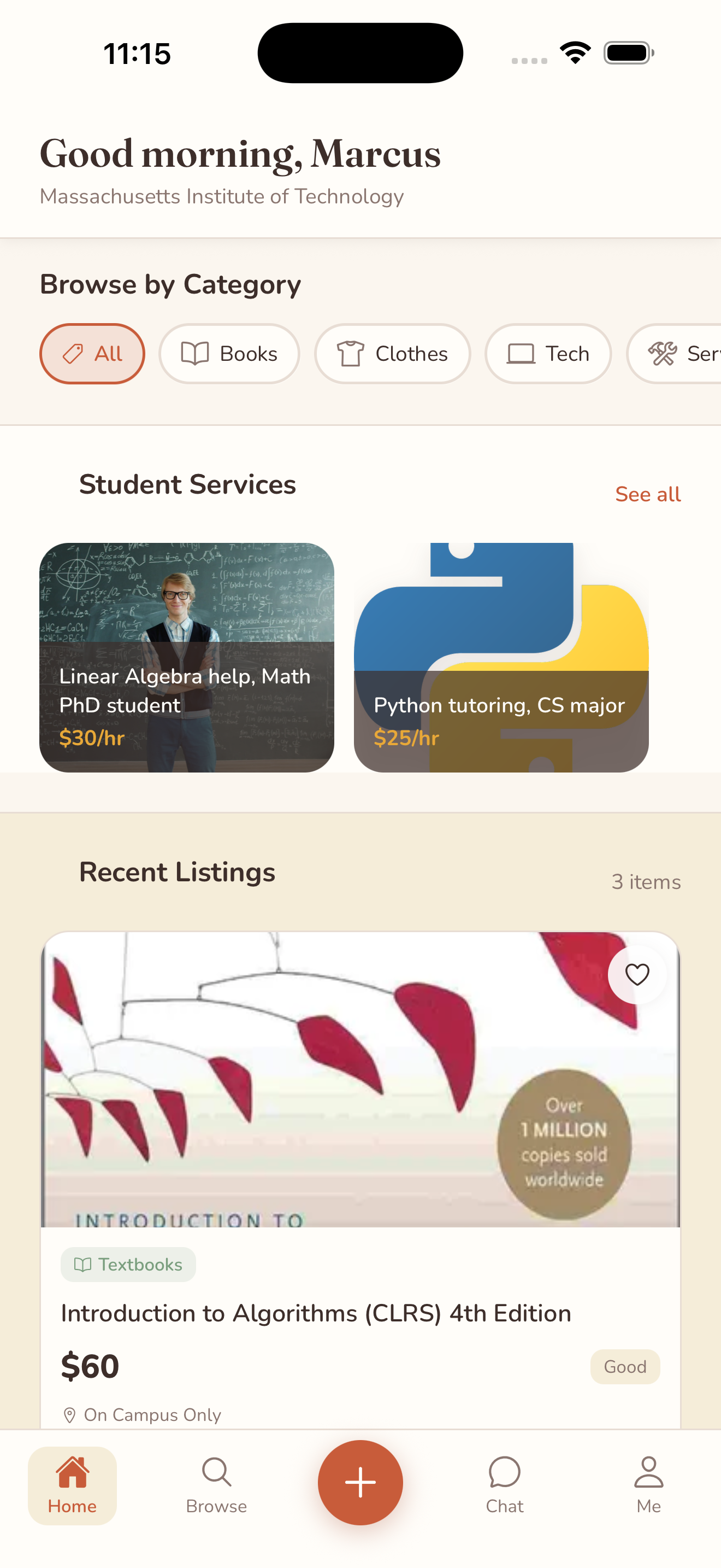 CampusMarket app screenshot